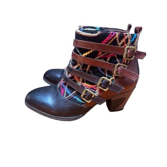 Spring Step L'Artiste Women's Redding Boot SZ 38/8 Block Heel Brown/ Tan NWOB - Picture 3 of 12